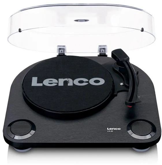 Lenco Wood turntable with built-in speakers - Record Player Black